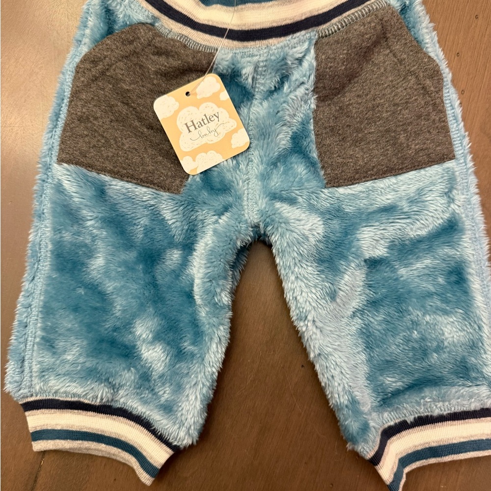 Hatley Fuzzy Blue and Gray Kids Joggers